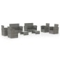 vidaXL 8-tlg. Garten-Lounge-Set mit Kissen Poly Rattan Grau vidaXL 8-tlg. Garten-Lounge-Set mit Kissen Poly Rattan Grau