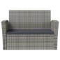 vidaXL 8-tlg. Garten-Lounge-Set mit Kissen Poly Rattan Grau vidaXL 8-tlg. Garten-Lounge-Set mit Kissen Poly Rattan Grau