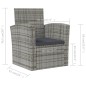 vidaXL 8-tlg. Garten-Lounge-Set mit Kissen Poly Rattan Grau vidaXL 8-tlg. Garten-Lounge-Set mit Kissen Poly Rattan Grau