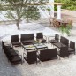 vidaXL 16-tlg. Garten-Lounge-Set mit Auflagen Poly Rattan Schwarz vidaXL 16-tlg. Garten-Lounge-Set mit Auflagen Poly Rattan Schwarz