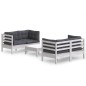 vidaXL 5-tlg. Garten-Lounge-Set mit Anthrazit Kissen Kiefernholz vidaXL 5-tlg. Garten-Lounge-Set mit Anthrazit Kissen Kiefernholz