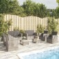 vidaXL 8-tlg. Garten-Lounge-Set mit Auflagen Poly Rattan Grau vidaXL 8-tlg. Garten-Lounge-Set mit Auflagen Poly Rattan Grau