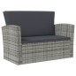 vidaXL 8-tlg. Garten-Lounge-Set mit Auflagen Poly Rattan Grau vidaXL 8-tlg. Garten-Lounge-Set mit Auflagen Poly Rattan Grau