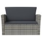 vidaXL 8-tlg. Garten-Lounge-Set mit Auflagen Poly Rattan Grau vidaXL 8-tlg. Garten-Lounge-Set mit Auflagen Poly Rattan Grau