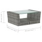 vidaXL 8-tlg. Garten-Lounge-Set mit Auflagen Poly Rattan Grau vidaXL 8-tlg. Garten-Lounge-Set mit Auflagen Poly Rattan Grau