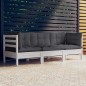 vidaXL 3-Sitzer-Gartensofa mit Anthrazit Kissen Massivholz Kiefer vidaXL 3-Sitzer-Gartensofa mit Anthrazit Kissen Massivholz Kiefer