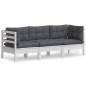 vidaXL 3-Sitzer-Gartensofa mit Anthrazit Kissen Massivholz Kiefer vidaXL 3-Sitzer-Gartensofa mit Anthrazit Kissen Massivholz Kiefer