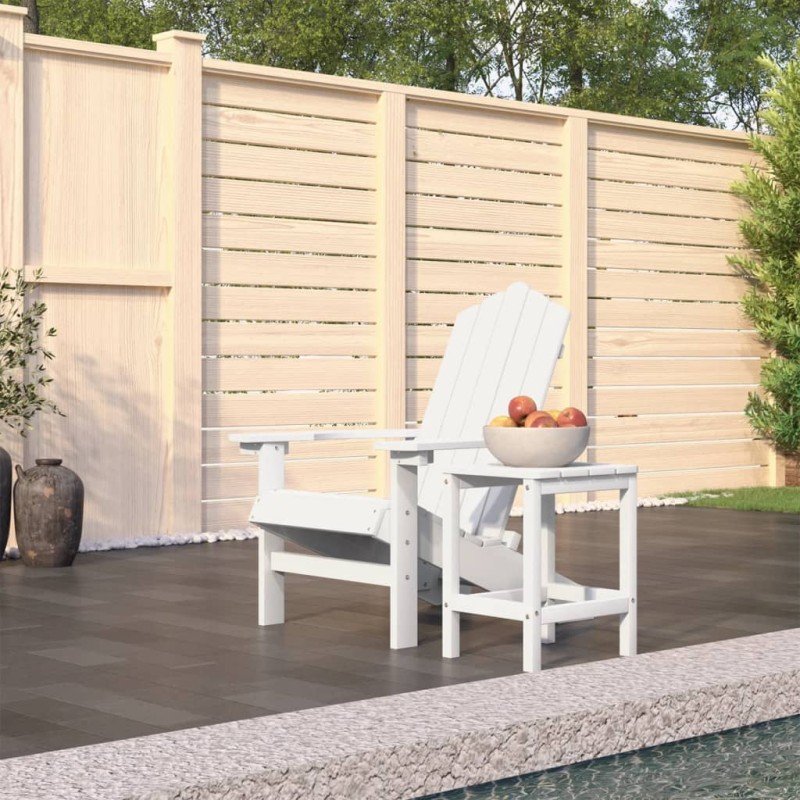 vidaXL Adirondack-Gartenstuhl mit Tisch HDPE Weiß vidaXL Adirondack-Gartenstuhl mit Tisch HDPE Weiß