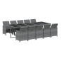 vidaXL 11-tlg. Garten-Essgruppe mit Kissen Poly Rattan Grau vidaXL 11-tlg. Garten-Essgruppe mit Kissen Poly Rattan Grau