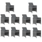 vidaXL 11-tlg. Garten-Essgruppe mit Kissen Poly Rattan Grau vidaXL 11-tlg. Garten-Essgruppe mit Kissen Poly Rattan Grau