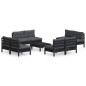 vidaXL 9-tlg. Garten-Lounge-Set mit Anthrazit Kissen Kiefernholz vidaXL 9-tlg. Garten-Lounge-Set mit Anthrazit Kissen Kiefernholz