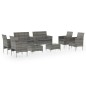 vidaXL 8-tlg. Garten-Lounge-Set mit Auflagen Poly Rattan Grau vidaXL 8-tlg. Garten-Lounge-Set mit Auflagen Poly Rattan Grau