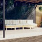 vidaXL 4-Sitzer-Gartensofa mit Creme Kissen Massivholz Kiefer vidaXL 4-Sitzer-Gartensofa mit Creme Kissen Massivholz Kiefer