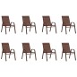 vidaXL 9-tlg. Garten-Essgruppe Braun und Schwarz vidaXL 9-tlg. Garten-Essgruppe Braun und Schwarz