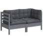 vidaXL 2-Sitzer-Gartensofa mit Anthrazit Kissen Massivholz Kiefer vidaXL 2-Sitzer-Gartensofa mit Anthrazit Kissen Massivholz Kiefer