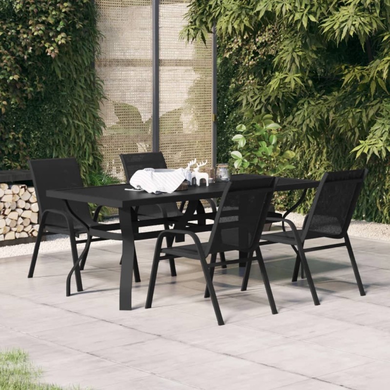 vidaXL 5-tlg. Garten-Essgruppe Schwarz vidaXL 5-tlg. Garten-Essgruppe Schwarz