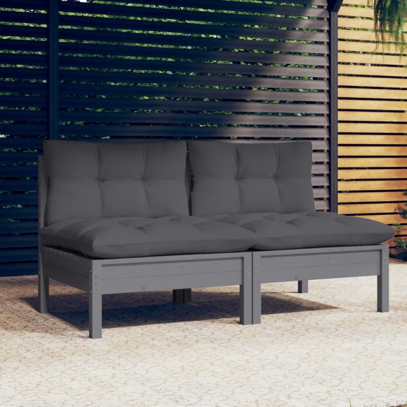 vidaXL 2-Sitzer-Gartensofa mit Anthrazit Kissen Massivholz Kiefer vidaXL 2-Sitzer-Gartensofa mit Anthrazit Kissen Massivholz Kiefer