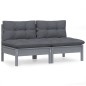 vidaXL 2-Sitzer-Gartensofa mit Anthrazit Kissen Massivholz Kiefer vidaXL 2-Sitzer-Gartensofa mit Anthrazit Kissen Massivholz Kiefer