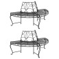 vidaXL Baumbänke Halbrund 2 Stk. Ø160 cm Schwarz Stahl vidaXL Baumbänke Halbrund 2 Stk. Ø160 cm Schwarz Stahl