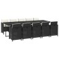 vidaXL 11-tlg. Garten-Essgruppe mit Kissen Poly Rattan Schwarz vidaXL 11-tlg. Garten-Essgruppe mit Kissen Poly Rattan Schwarz