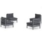 vidaXL 4-tlg. Garten-Lounge-Set mit Anthrazit Kissen Kiefernholz vidaXL 4-tlg. Garten-Lounge-Set mit Anthrazit Kissen Kiefernholz