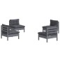 vidaXL 4-tlg. Garten-Lounge-Set mit Anthrazit Kissen Kiefernholz vidaXL 4-tlg. Garten-Lounge-Set mit Anthrazit Kissen Kiefernholz
