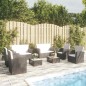 vidaXL 8-tlg. Garten-Lounge-Set mit Auflagen Poly Rattan Schwarz vidaXL 8-tlg. Garten-Lounge-Set mit Auflagen Poly Rattan Schwarz