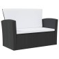 vidaXL 8-tlg. Garten-Lounge-Set mit Auflagen Poly Rattan Schwarz vidaXL 8-tlg. Garten-Lounge-Set mit Auflagen Poly Rattan Schwarz