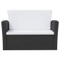 vidaXL 8-tlg. Garten-Lounge-Set mit Auflagen Poly Rattan Schwarz vidaXL 8-tlg. Garten-Lounge-Set mit Auflagen Poly Rattan Schwarz