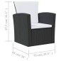 vidaXL 8-tlg. Garten-Lounge-Set mit Auflagen Poly Rattan Schwarz vidaXL 8-tlg. Garten-Lounge-Set mit Auflagen Poly Rattan Schwarz