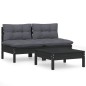 vidaXL 3-tlg. Garten-Lounge-Set mit Anthrazit Kissen Kiefernholz vidaXL 3-tlg. Garten-Lounge-Set mit Anthrazit Kissen Kiefernholz