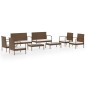 vidaXL 8-tlg. Garten-Lounge-Set mit Auflagen Poly Rattan Braun vidaXL 8-tlg. Garten-Lounge-Set mit Auflagen Poly Rattan Braun