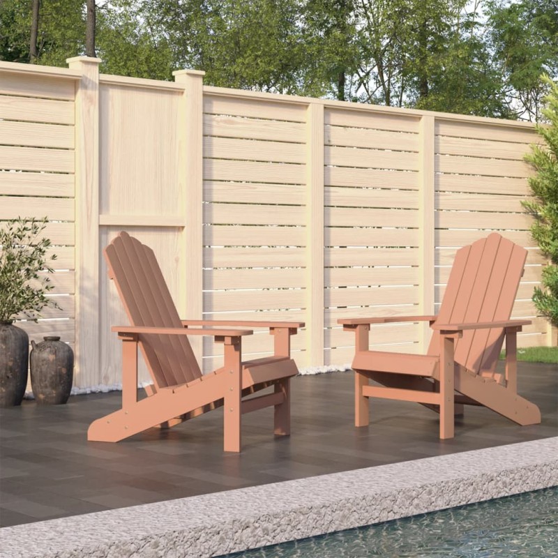 vidaXL Adirondack-Gartenstühle 2 Stk. HDPE Braun vidaXL Adirondack-Gartenstühle 2 Stk. HDPE Braun