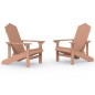 vidaXL Adirondack-Gartenstühle 2 Stk. HDPE Braun vidaXL Adirondack-Gartenstühle 2 Stk. HDPE Braun