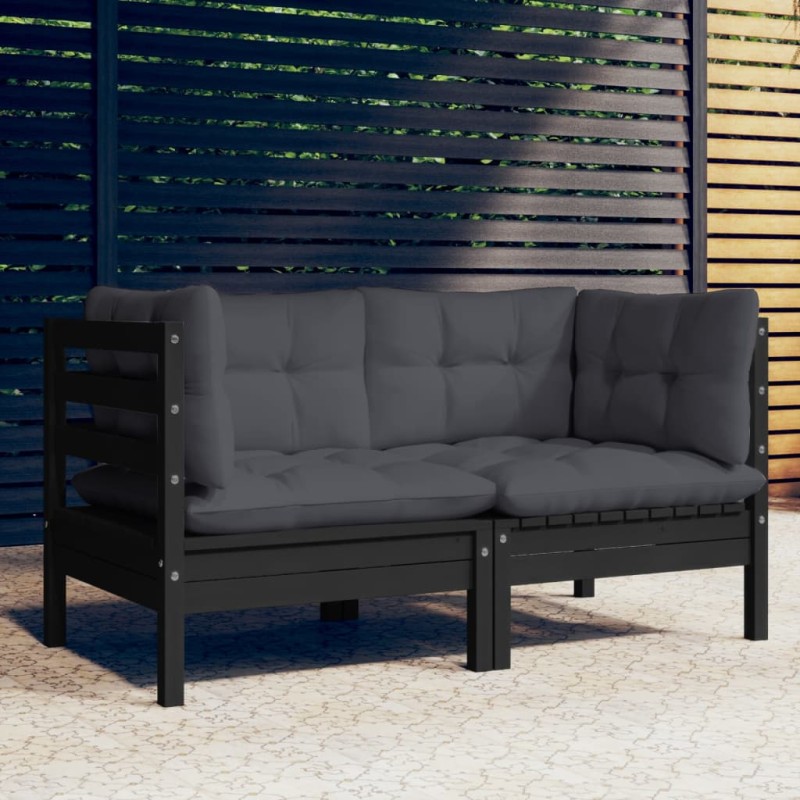 vidaXL 2-Sitzer-Gartensofa mit Anthrazit Kissen Massivholz Kiefer vidaXL 2-Sitzer-Gartensofa mit Anthrazit Kissen Massivholz Kiefer