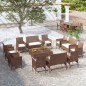 vidaXL 16-tlg. Garten-Lounge-Set mit Auflagen Poly Rattan Braun vidaXL 16-tlg. Garten-Lounge-Set mit Auflagen Poly Rattan Braun