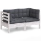 vidaXL 2-Sitzer-Gartensofa mit Anthrazit Kissen Massivholz Kiefer vidaXL 2-Sitzer-Gartensofa mit Anthrazit Kissen Massivholz Kiefer