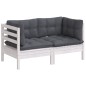 vidaXL 2-Sitzer-Gartensofa mit Anthrazit Kissen Massivholz Kiefer vidaXL 2-Sitzer-Gartensofa mit Anthrazit Kissen Massivholz Kiefer