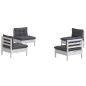 vidaXL 4-tlg. Garten-Lounge-Set mit Anthrazit Kissen Kiefernholz vidaXL 4-tlg. Garten-Lounge-Set mit Anthrazit Kissen Kiefernholz