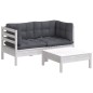 vidaXL 3-tlg. Garten-Lounge-Set mit Anthrazit Kissen Kiefernholz vidaXL 3-tlg. Garten-Lounge-Set mit Anthrazit Kissen Kiefernholz