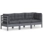 vidaXL 3-Sitzer-Gartensofa mit Anthrazit Kissen Massivholz Kiefer vidaXL 3-Sitzer-Gartensofa mit Anthrazit Kissen Massivholz Kiefer