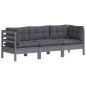 vidaXL 3-Sitzer-Gartensofa mit Anthrazit Kissen Massivholz Kiefer vidaXL 3-Sitzer-Gartensofa mit Anthrazit Kissen Massivholz Kiefer