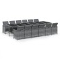 vidaXL 13-tlg. Garten-Essgruppe mit Kissen Poly Rattan Grau vidaXL 13-tlg. Garten-Essgruppe mit Kissen Poly Rattan Grau
