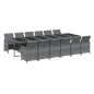 vidaXL 13-tlg. Garten-Essgruppe mit Kissen Poly Rattan Grau vidaXL 13-tlg. Garten-Essgruppe mit Kissen Poly Rattan Grau