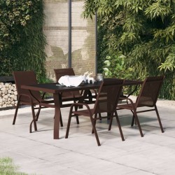 vidaXL 5-tlg. Garten-Essgruppe Braun und Schwarz