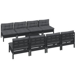 vidaXL 9-tlg. Garten-Lounge-Set mit Kissen Kiefer Massivholz