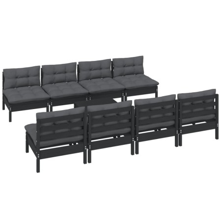 vidaXL 9-tlg. Garten-Lounge-Set mit Kissen Kiefer Massivholz