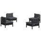 vidaXL 4-tlg. Garten-Lounge-Set mit Anthrazit Kissen Kiefernholz vidaXL 4-tlg. Garten-Lounge-Set mit Anthrazit Kissen Kiefernholz