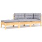 vidaXL 8-tlg. Garten-Lounge-Set mit Grauen Kissen Kiefer Massivholz vidaXL 8-tlg. Garten-Lounge-Set mit Grauen Kissen Kiefer Massivholz