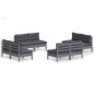 vidaXL 8-tlg. Garten-Lounge-Set mit Anthrazit Kissen Kiefernholz vidaXL 8-tlg. Garten-Lounge-Set mit Anthrazit Kissen Kiefernholz